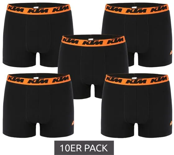 10 pack KTM men's boxer shorts cotton boxer shorts underwear with logo print KTM/MAR1BCX5AS black