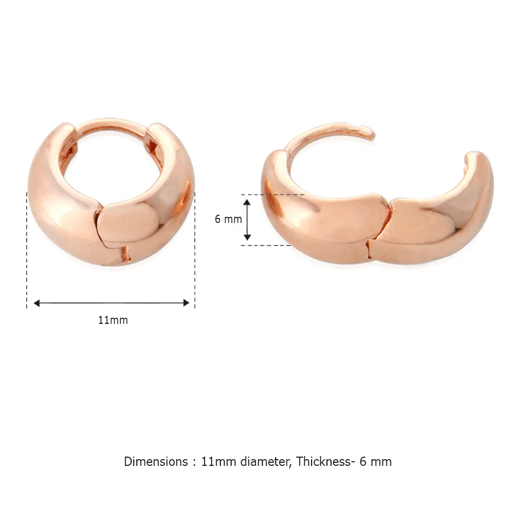 11MM_Thick Huggie Bold Cuff Earrings Small Hoop Earrings