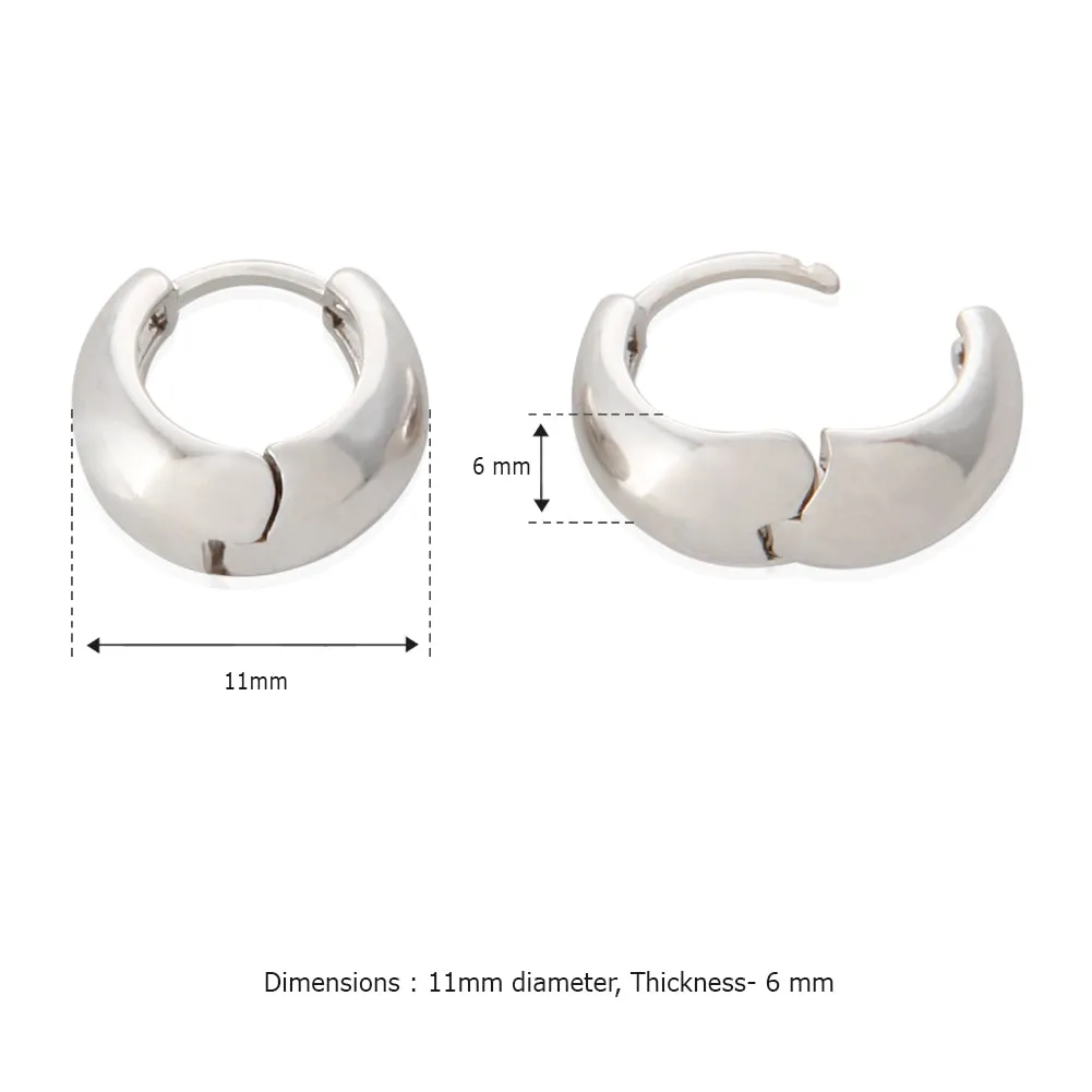 11MM_Thick Huggie Bold Cuff Earrings Small Hoop Earrings