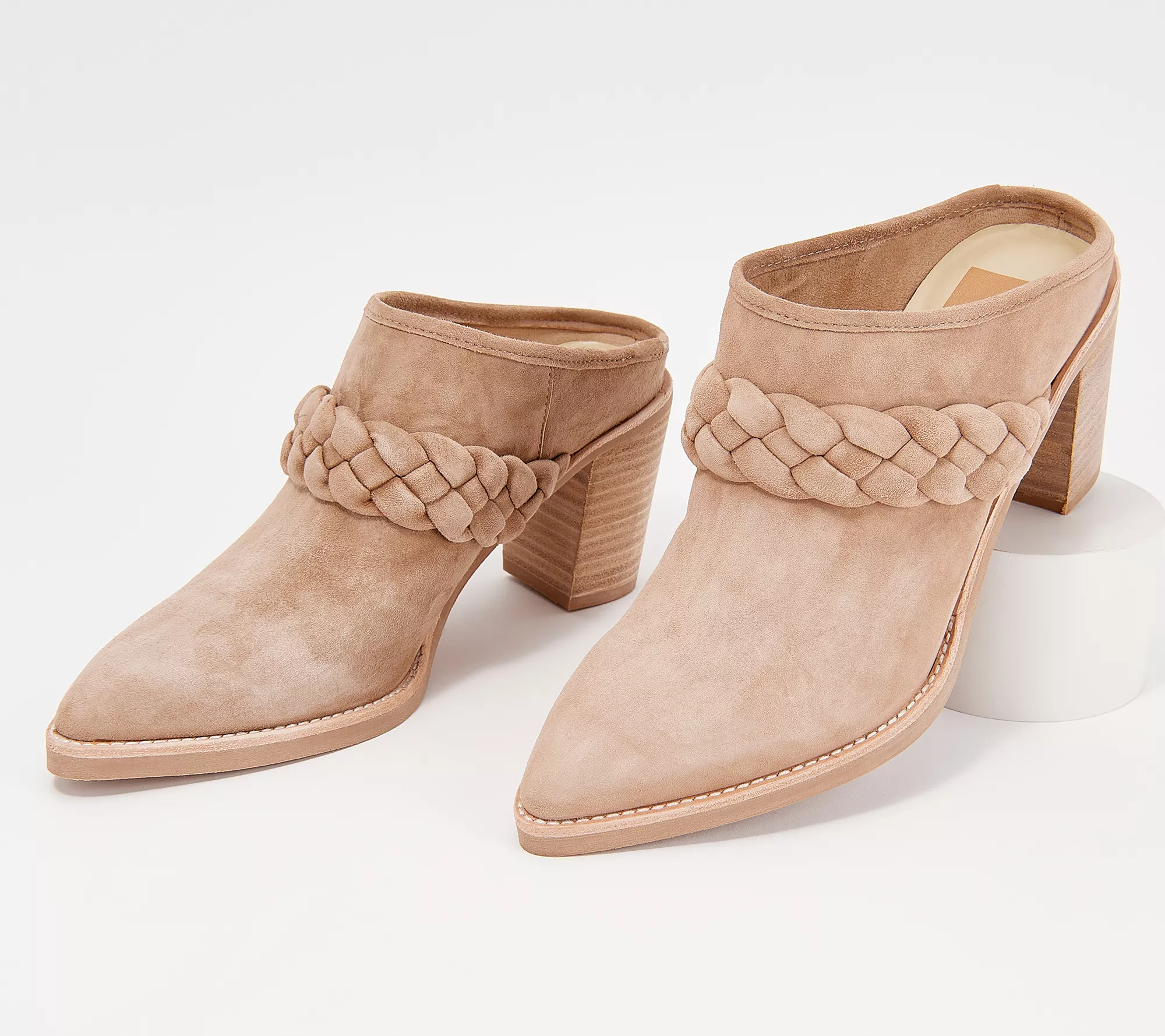 "As Is" Dolce Vita Braided Suede Heeled Mules- Serla