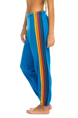 5 Stripe Sweatpants in Ocean