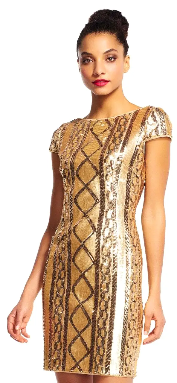 Adrianna Papell - AP1E200322 Cable Knit Sequined Dress