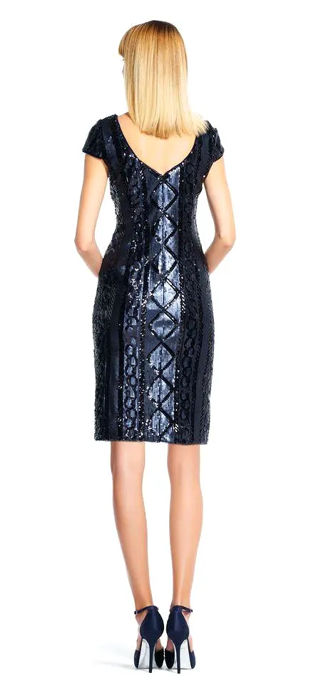 Adrianna Papell - AP1E200322 Cable Knit Sequined Dress