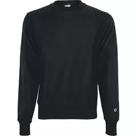 ADULT REVERSE WEAVE FLEECE CREW S149-BK