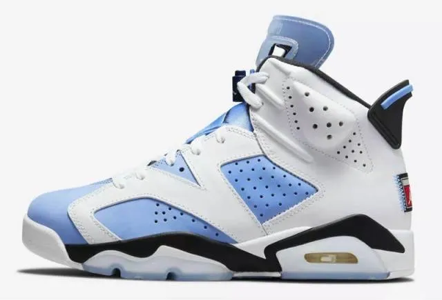 Air jordan retro 6 unc white carolina blue