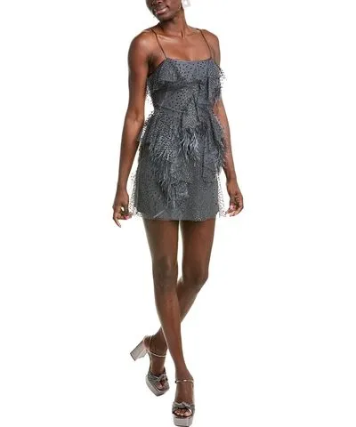 Alberta Ferretti Glitter Mesh Mini Dress