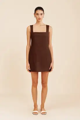 ALICE MINI DRESS - CHOCOLATE