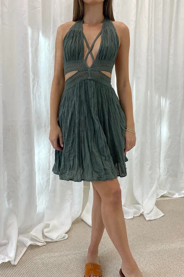 Artemis Mini Dress Khaki