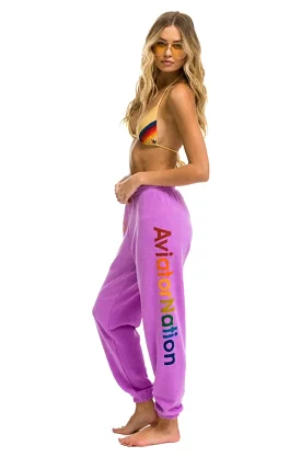 AV Logo Sweatpants in Neon Purple