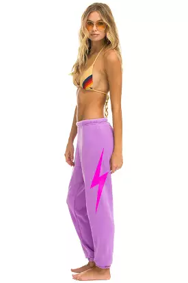 AVIATOR NAtION BOLT SWEATPANTS - NEON PURPLE // NEON PINK