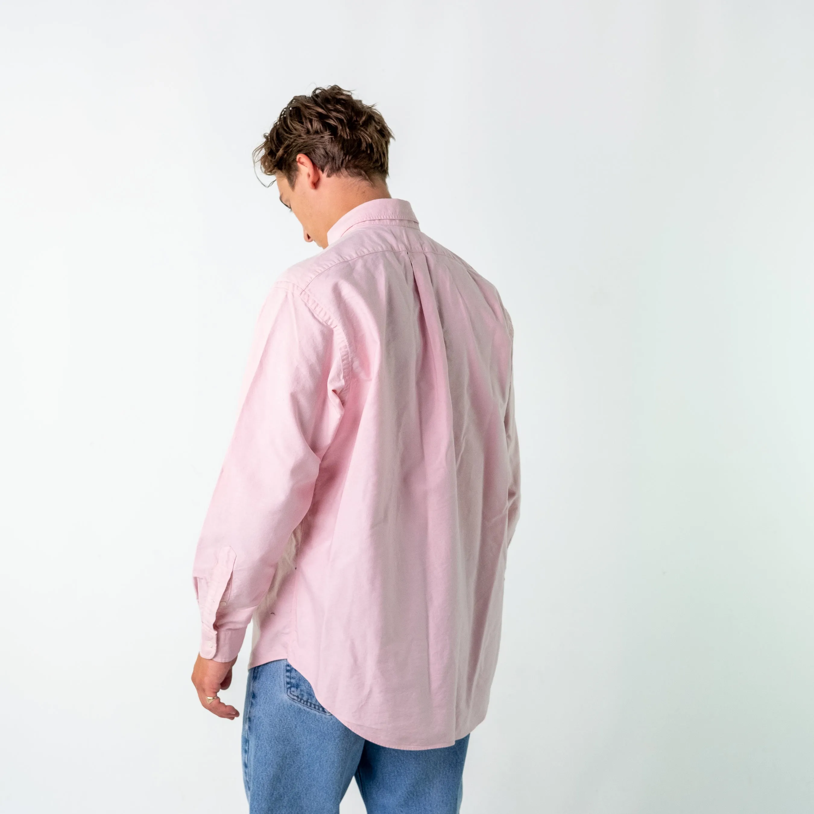 Baby Pink 90s Polo Ralph Lauren Longsleeve Casual Shirt (L)