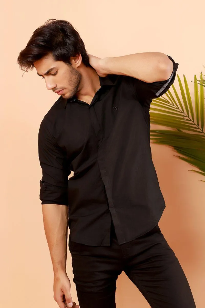 Black Casual Shirt FS Slim Fit