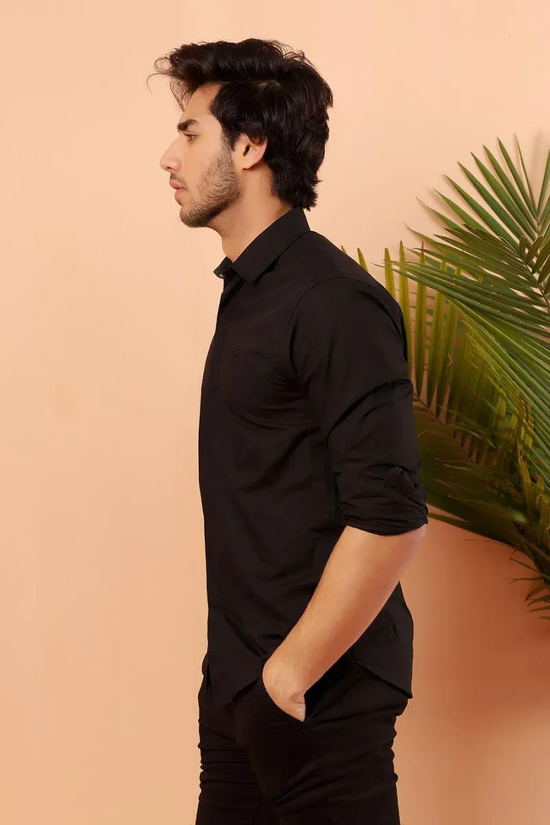 Black Casual Shirt FS Slim Fit