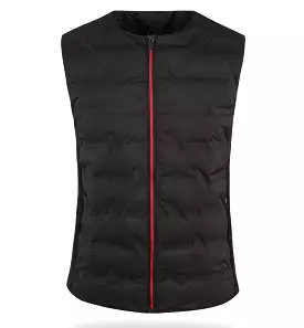 Black Contrast Golfwear Vests Zipup Waistcoats Puffer Warm Winter Stylish Mens Korean Style Outdoor Wellon