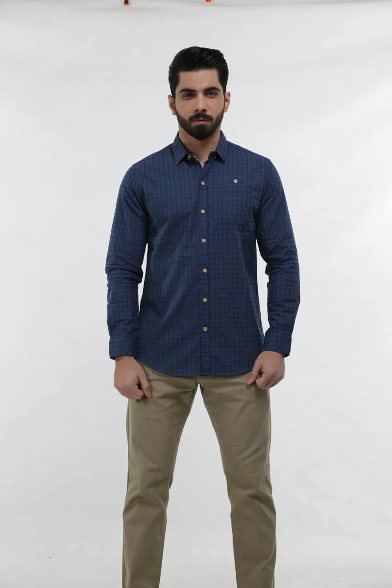 Blue Casual Shirt FS Regular Fit