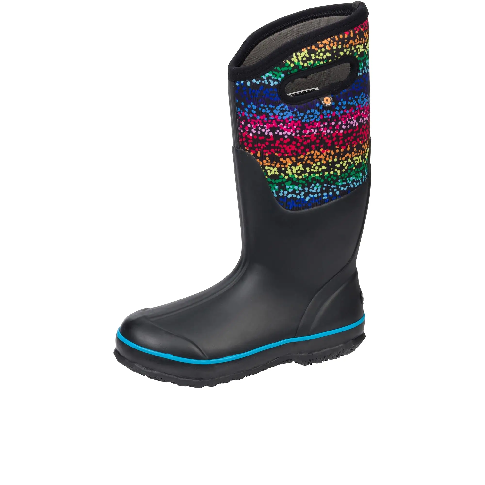 Bogs Womens Classic Design A Boot Rainbow Dots Black Multi