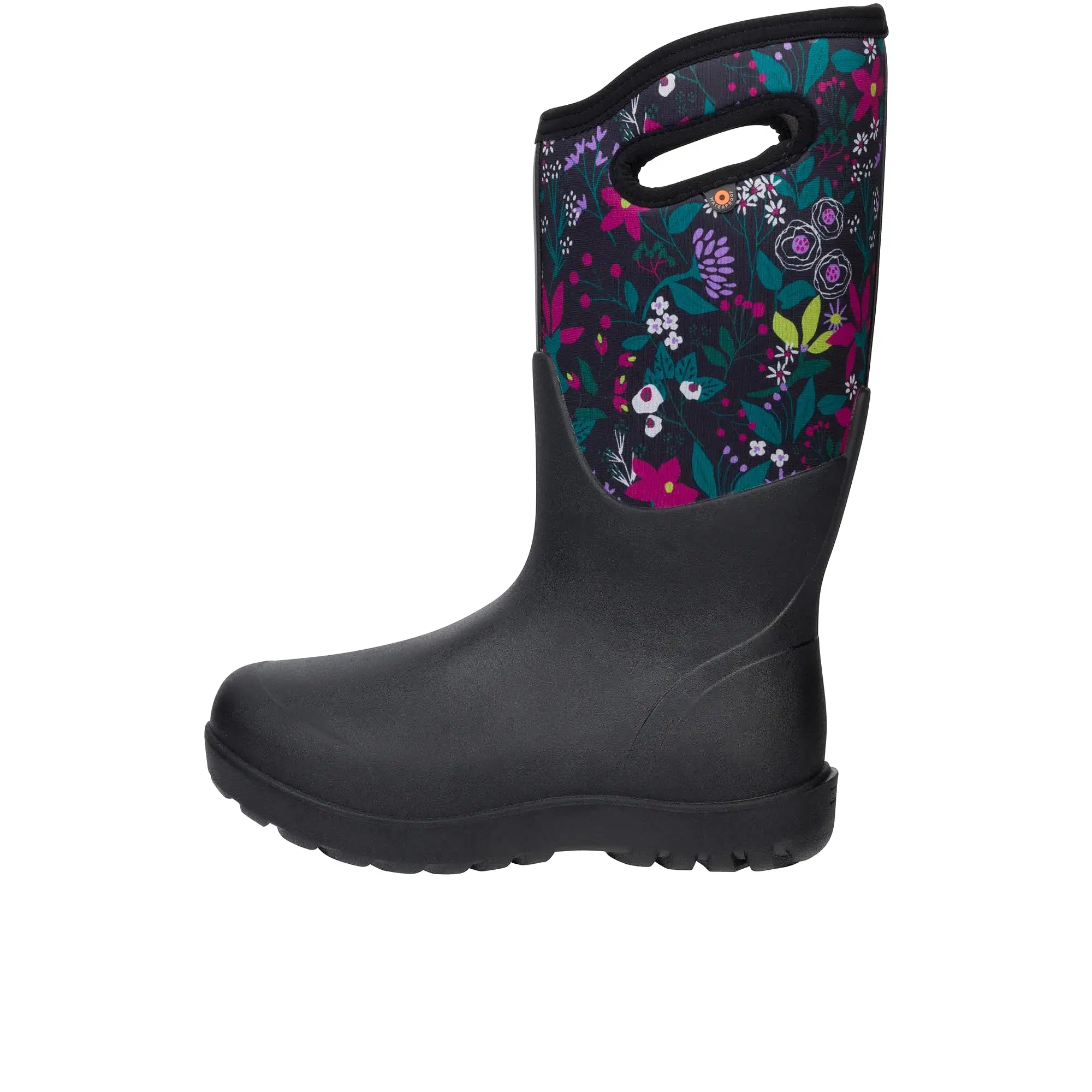 Bogs Womens Neo Classic Cartoon Flower Black Multi