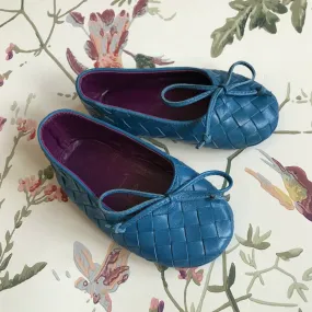 Bottega Veneta Blue Baby Ballet Pumps: Size 19