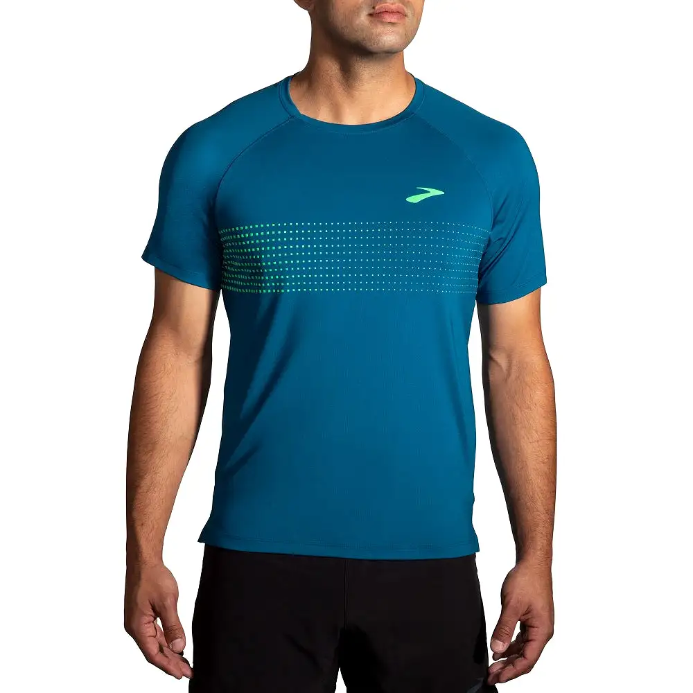 Brooks Atmosphere Short Sleeve 2 Azul Verde