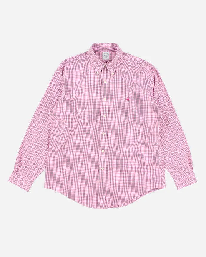 Brooks Brothers Pink Check Shirt - L