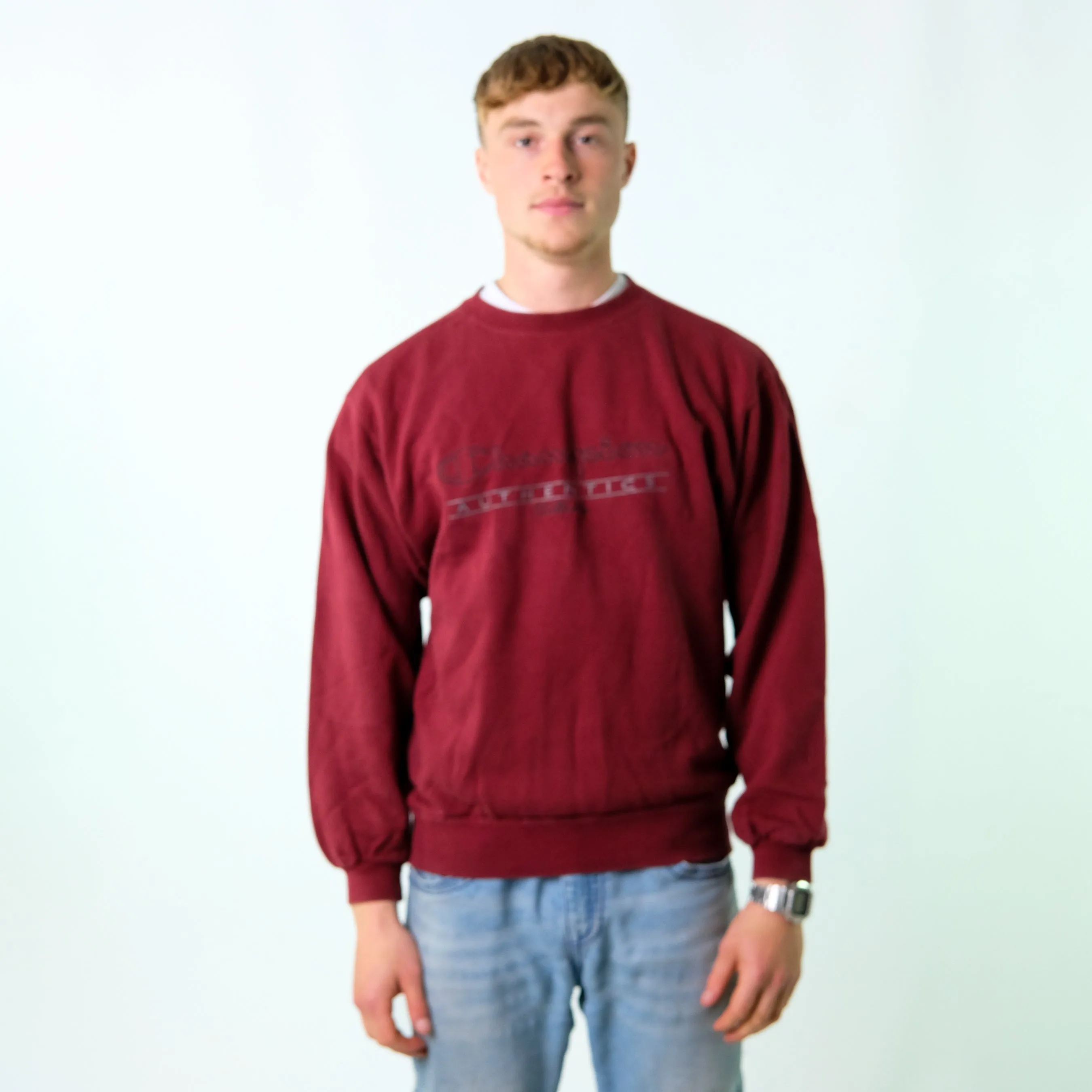 Burgundy Red y2ks Champion Sweatshirt (L)