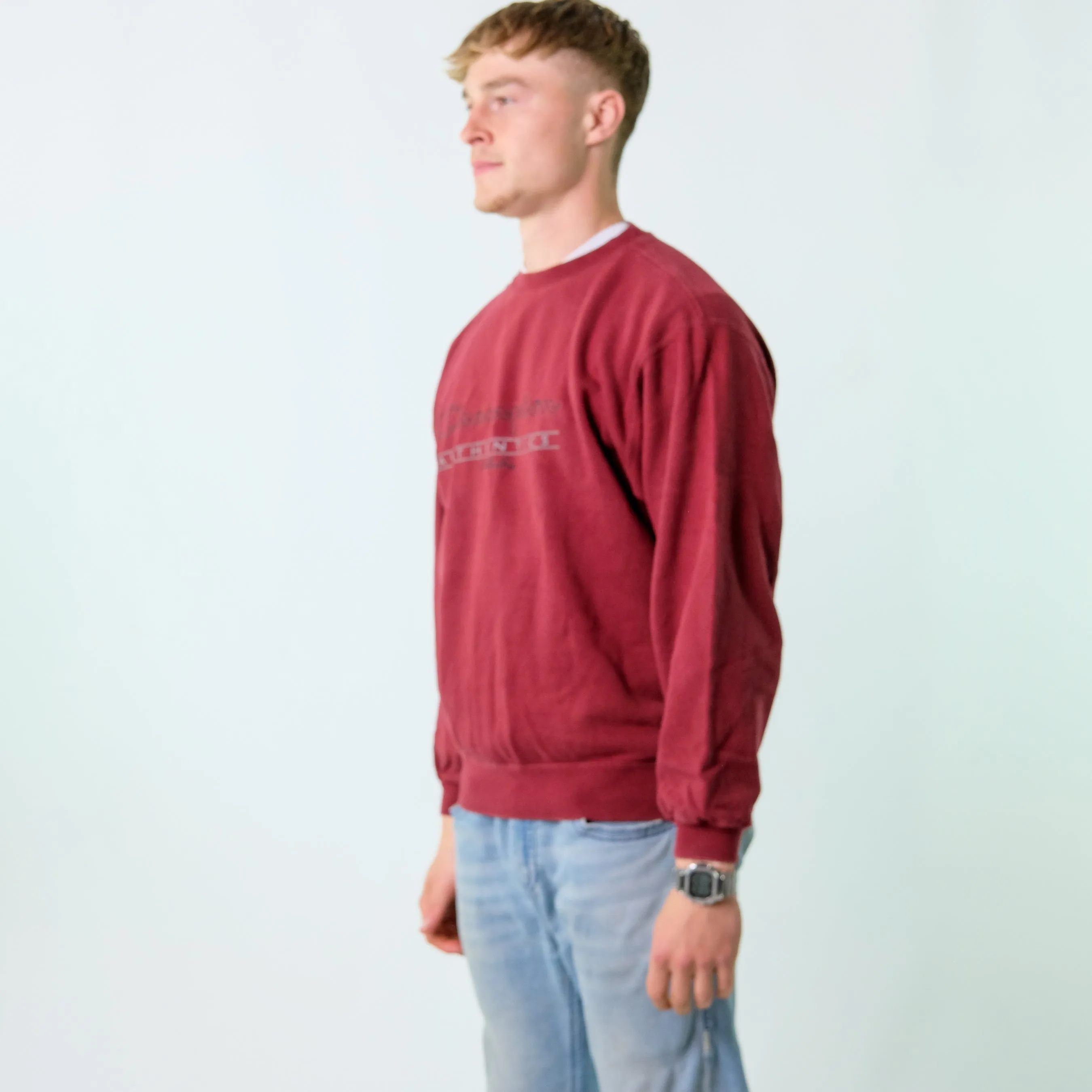 Burgundy Red y2ks Champion Sweatshirt (L)