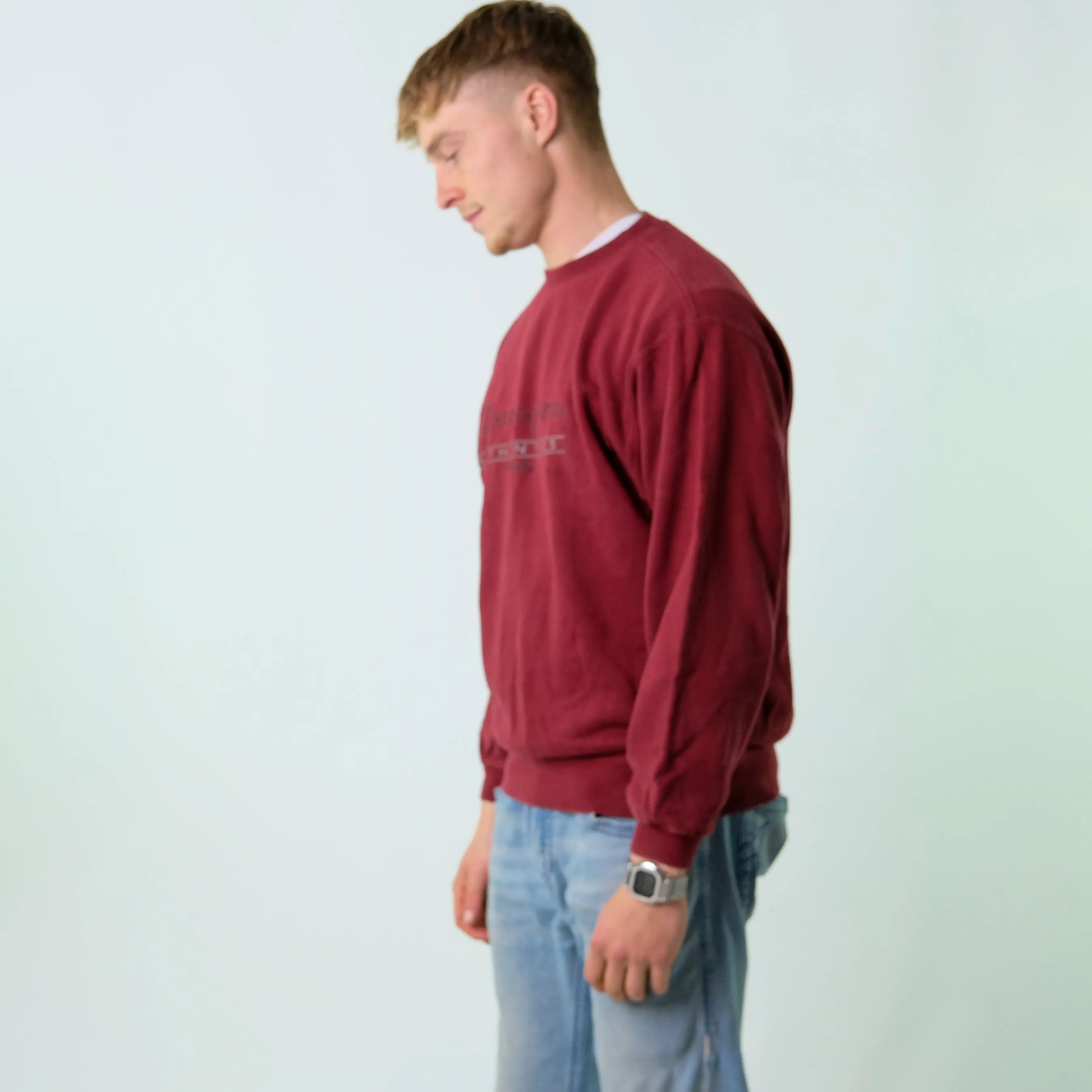 Burgundy Red y2ks Champion Sweatshirt (L)