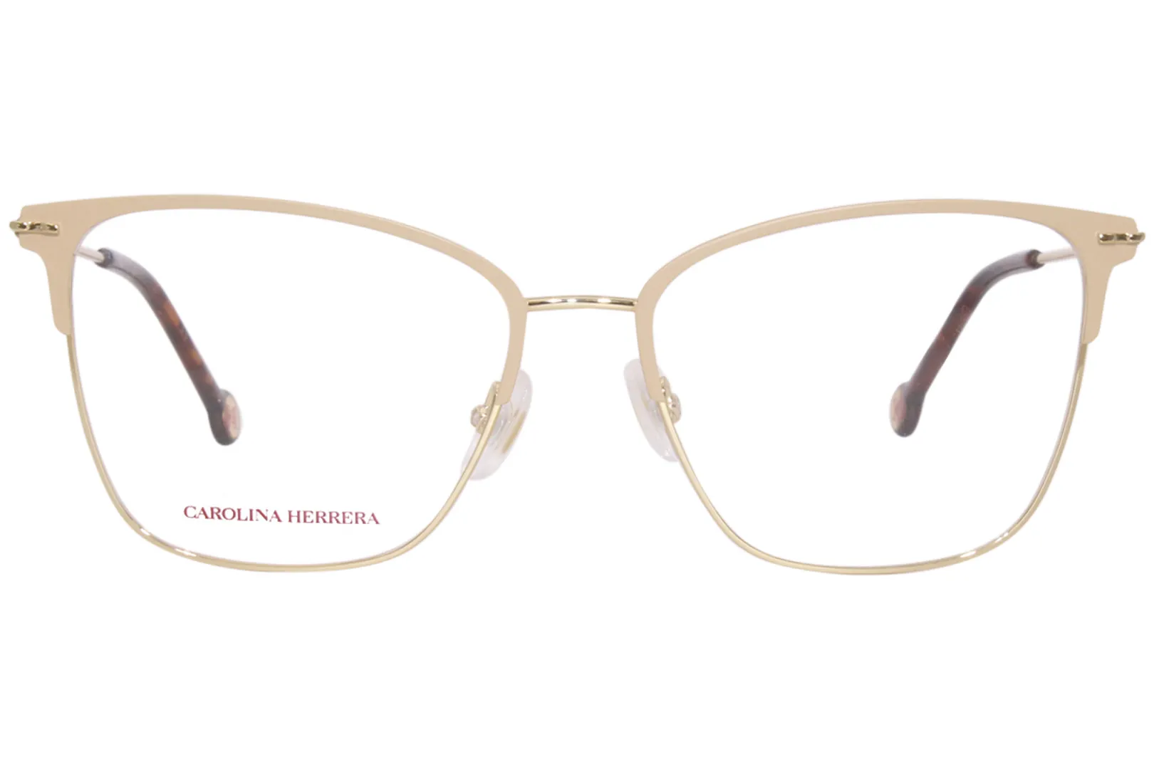 Carolina Herrera CH/0040 BKU Eyeglasses Women's Gold/Nude Full Rim 54-16-140