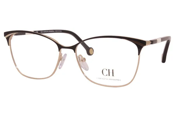 Carolina Herrera Eyeglasses VHE154K 0301 Black/Gold/White 55-15-140mm