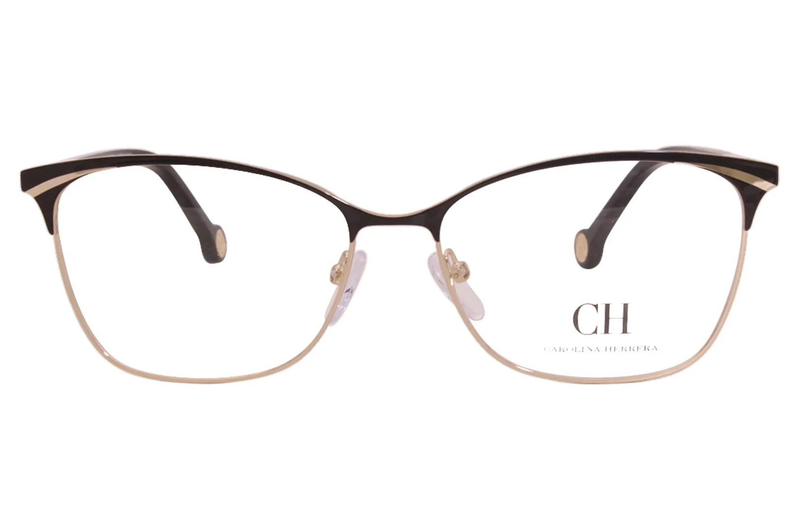 Carolina Herrera Eyeglasses VHE154K 0301 Black/Gold/White 55-15-140mm