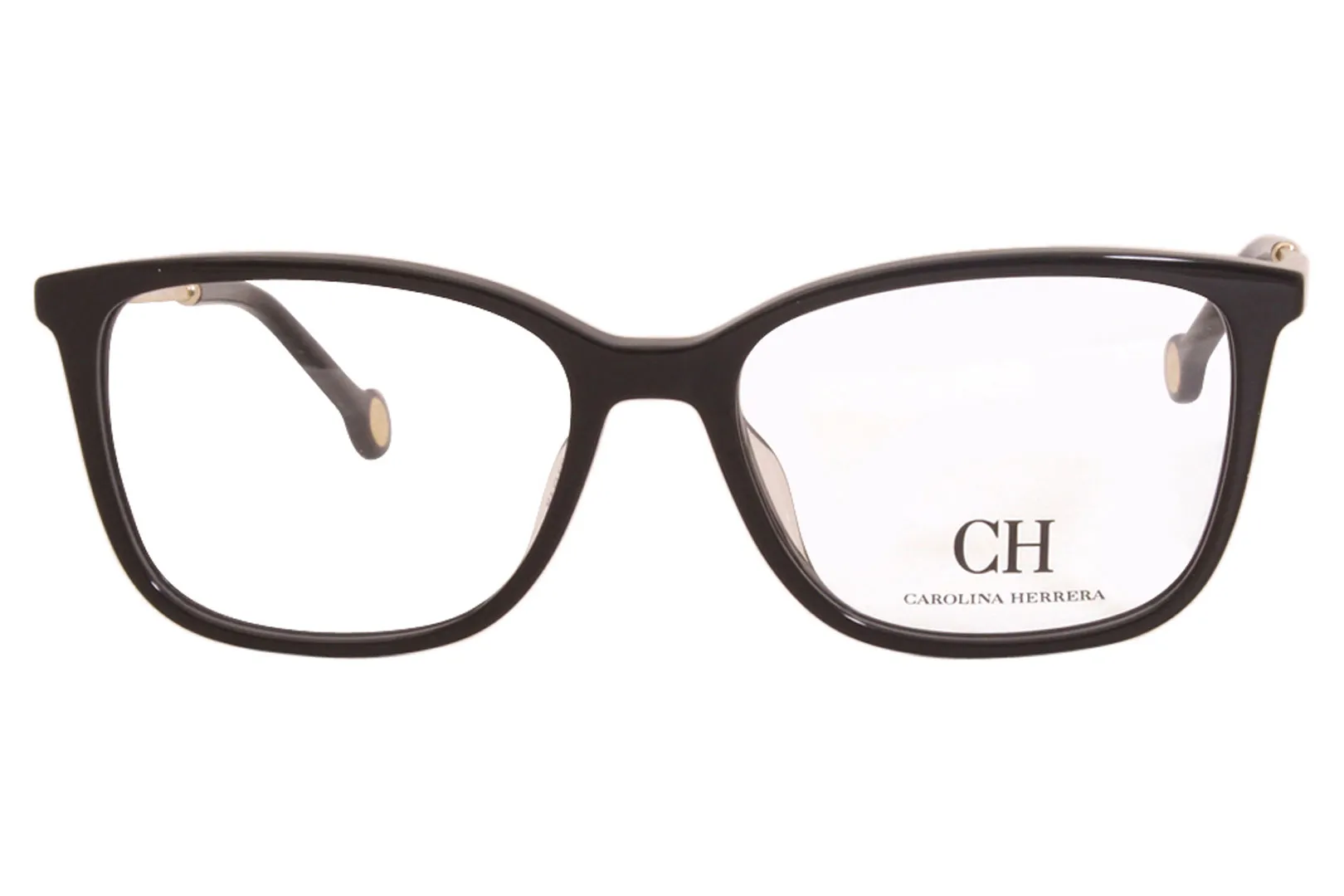 Carolina Herrera Eyeglasses VHE816K 0700 Black/Gold/White 53-16-135mm