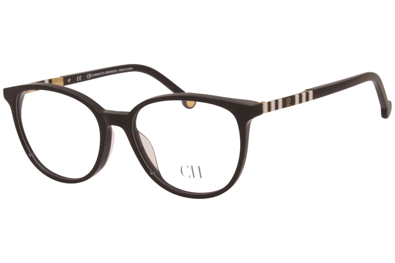 Carolina Herrera Eyeglasses VHE839K 0700 Black/White 53-16-135mm