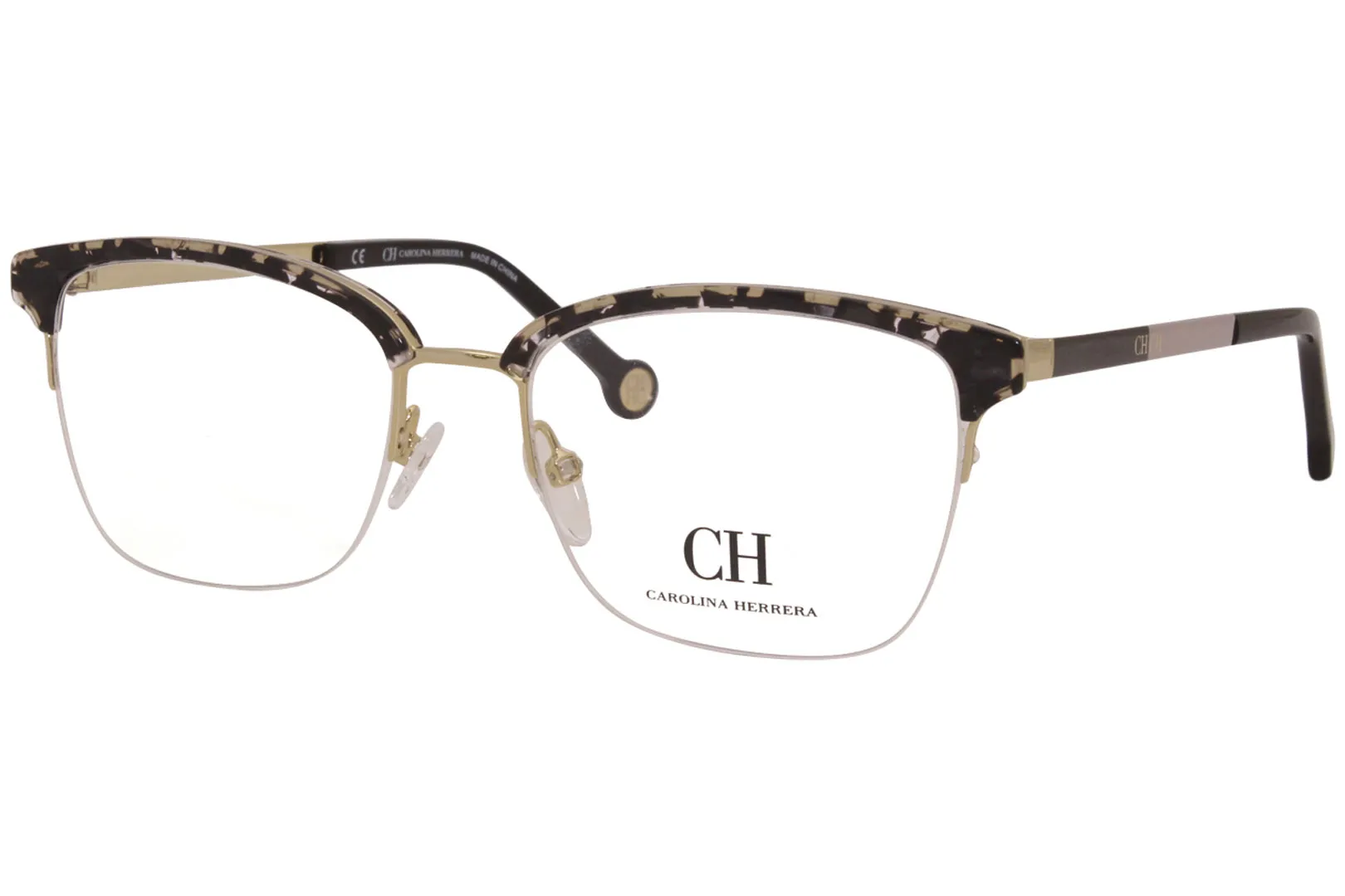 Carolina Herrera Eyeglasses Women's VHE138K 300Y Crystal/Gold/Blue 53-18-140mm