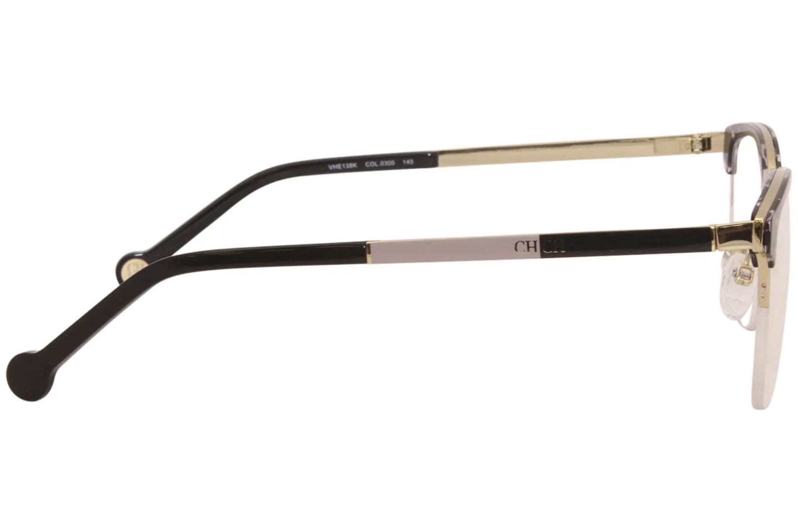 Carolina Herrera Eyeglasses Women's VHE138K 300Y Crystal/Gold/Blue 53-18-140mm