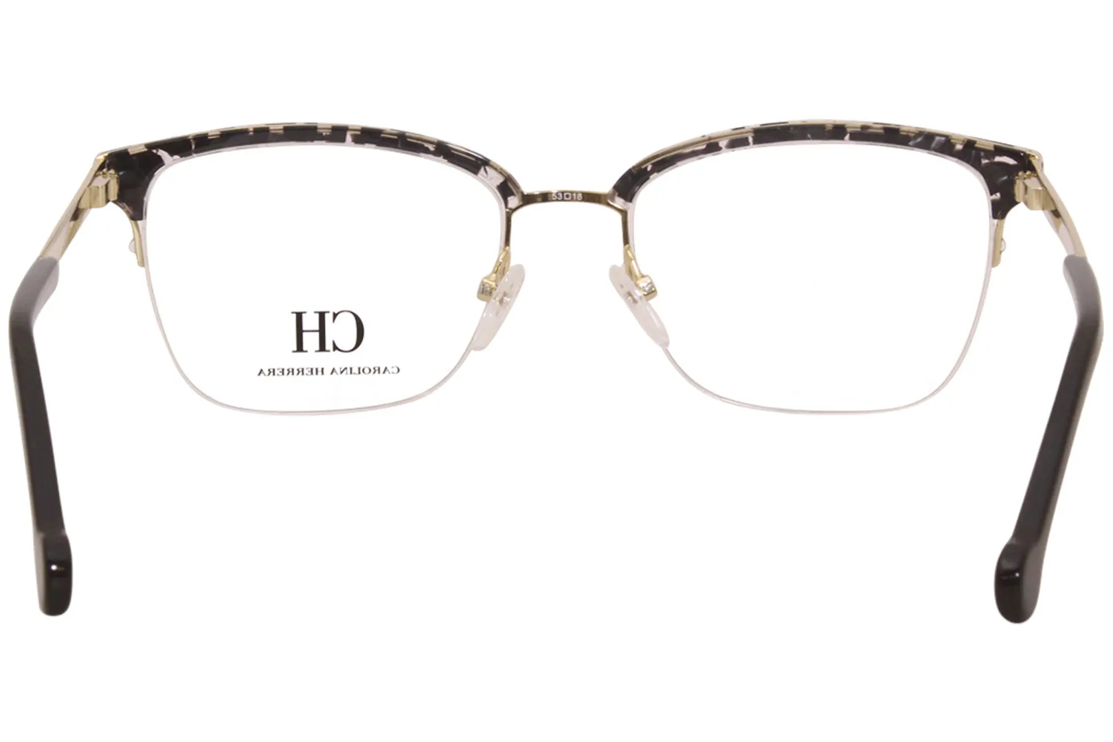 Carolina Herrera Eyeglasses Women's VHE138K 300Y Crystal/Gold/Blue 53-18-140mm