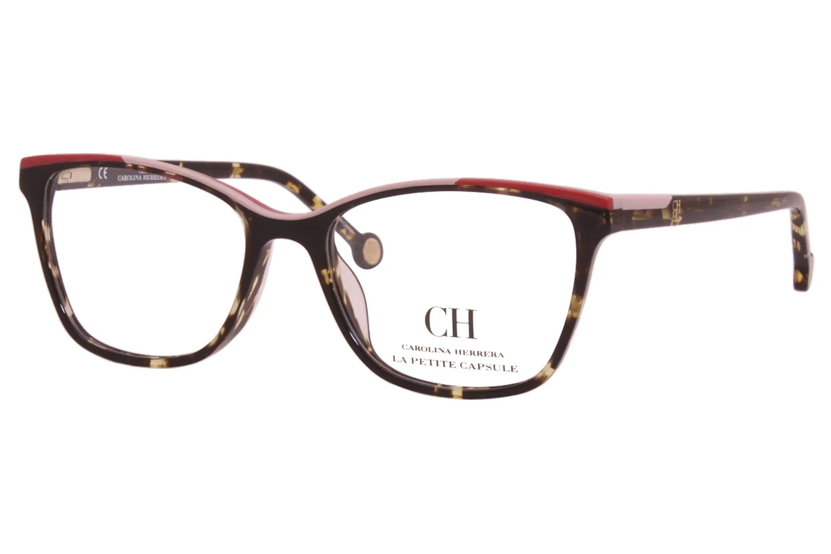 Carolina Herrera Eyeglasses Women's VHE820K 0780 Tortoise/Burgundy 51-16-135mm