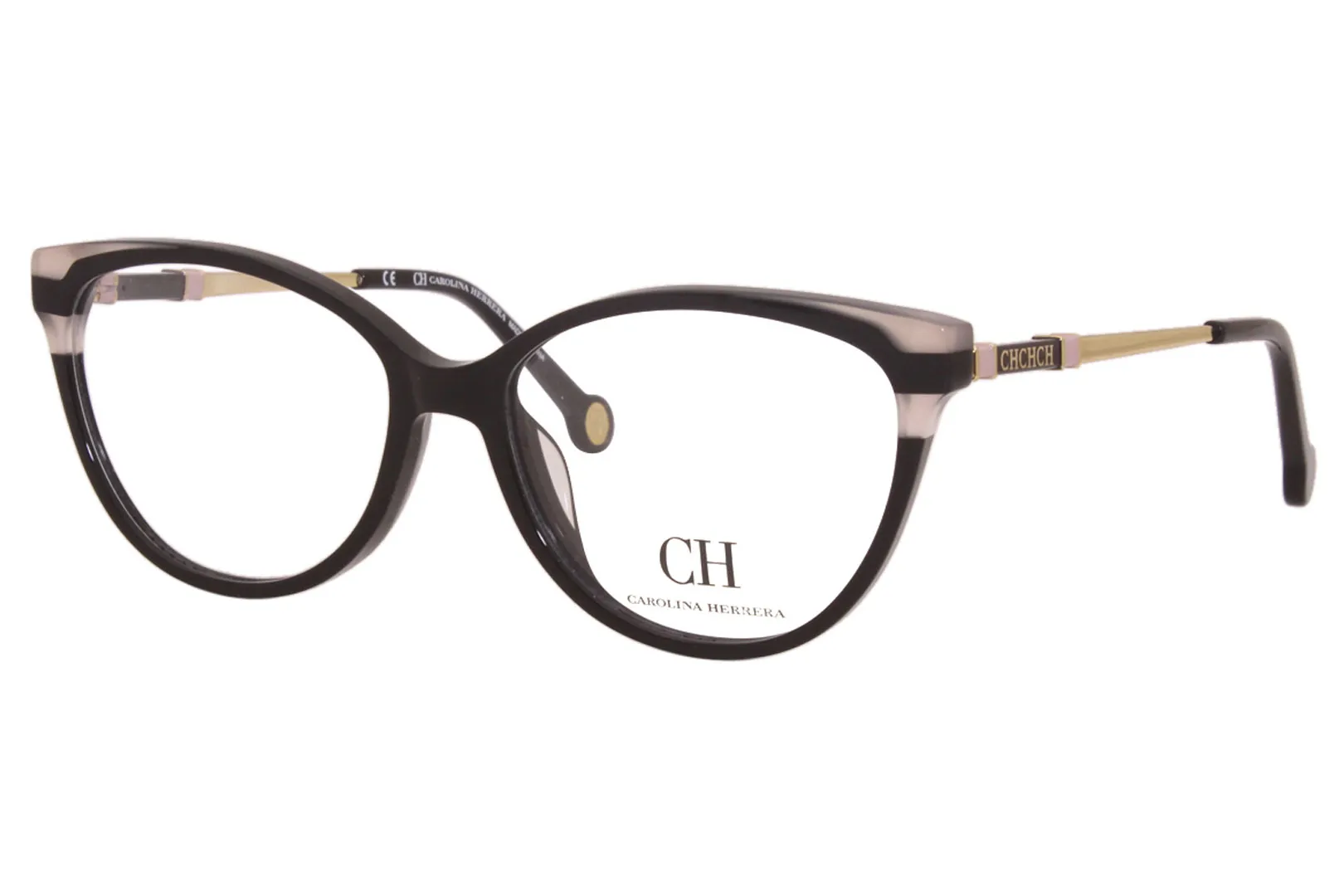 Carolina Herrera Eyeglasses Women's VHE851K 700Y Black/Pink/Gold 53-15-140mm