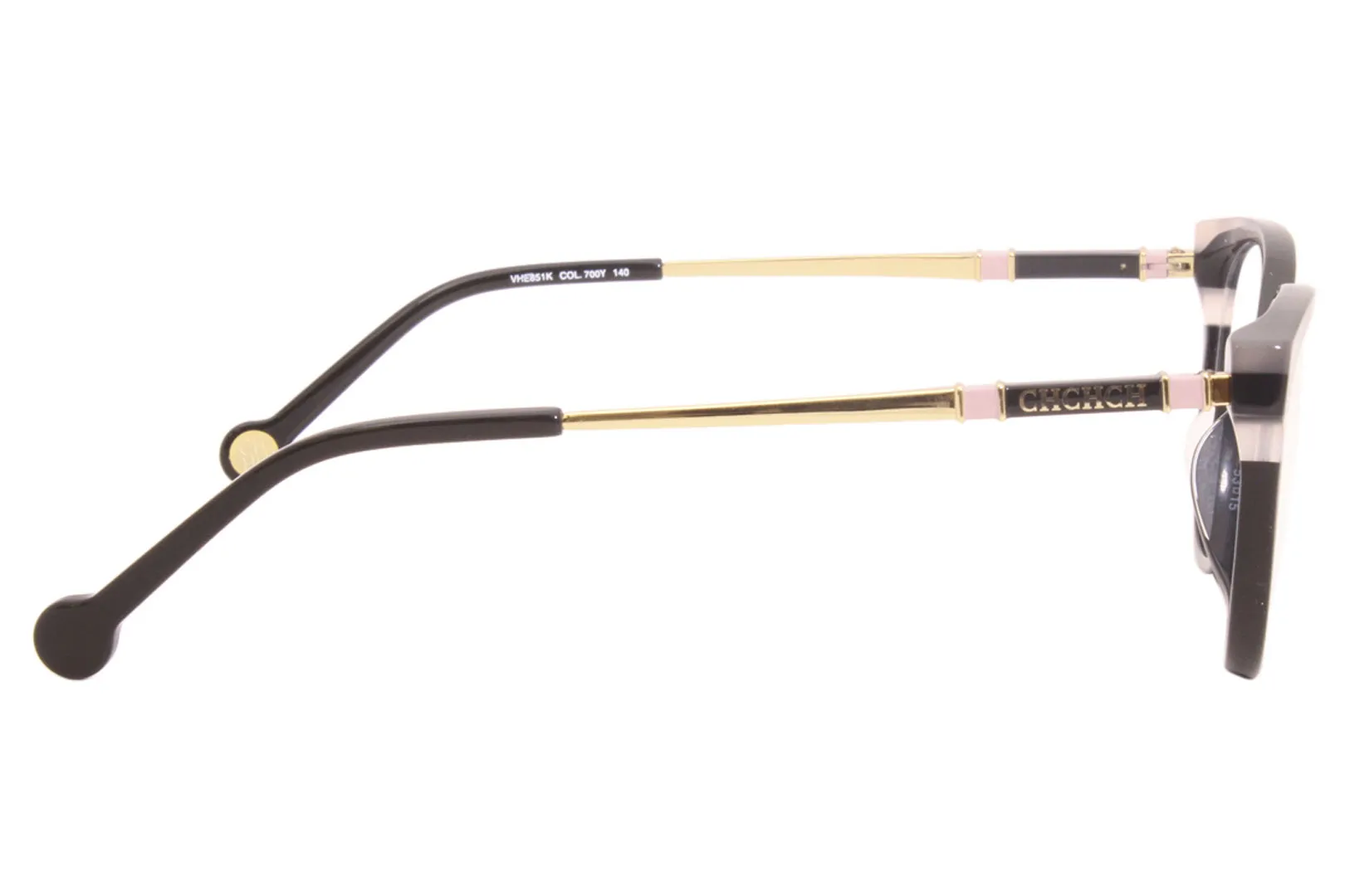 Carolina Herrera Eyeglasses Women's VHE851K 700Y Black/Pink/Gold 53-15-140mm