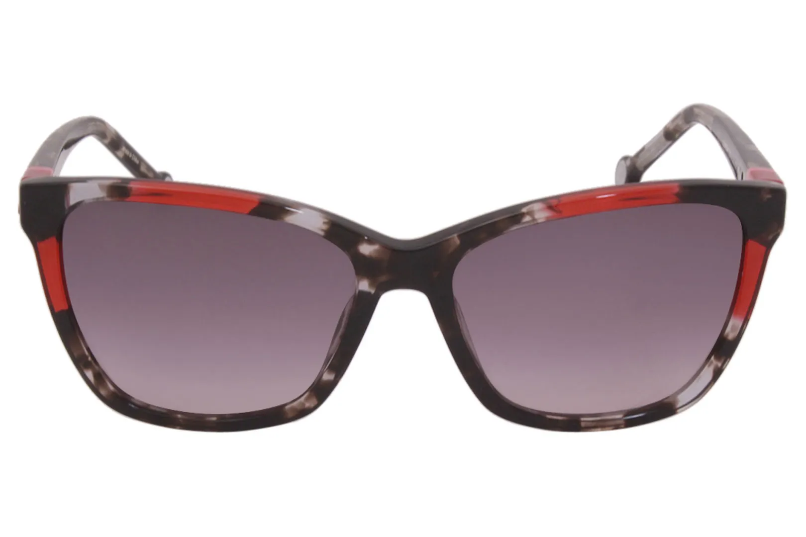 Carolina Herrera Sunglasses Women's SHE844V Tortoise-Red/Brown Lenses 56mm