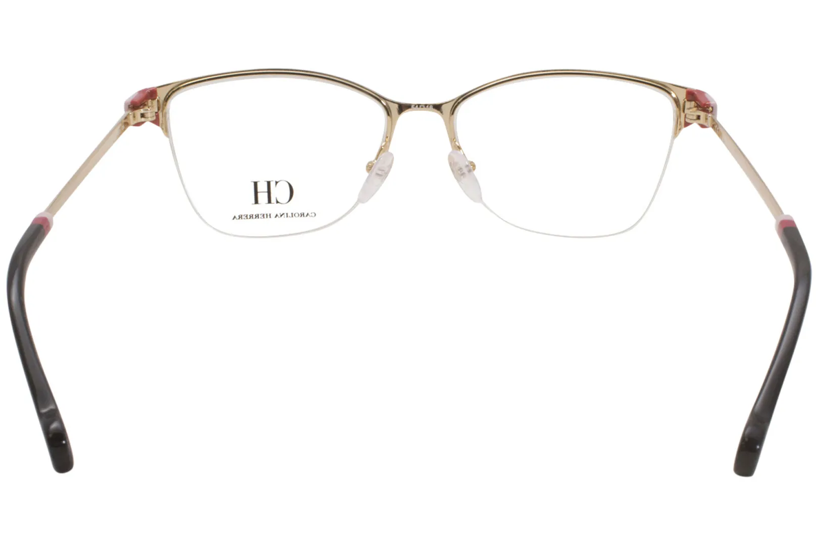 Carolina Herrera VHE137K Eyeglasses Women's Semi Rim Cat Eye Optical Frame