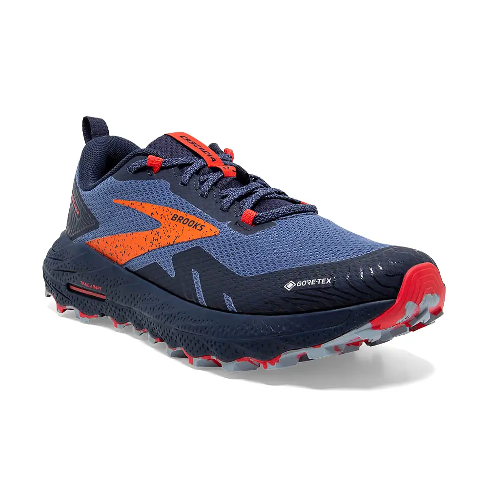 Cascadia Waterproof Trail Runner Navy (Women's size scale)