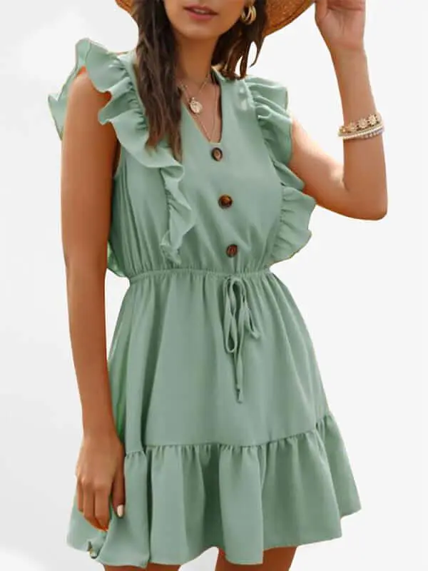 Casual Ruffle Women Mini Dress