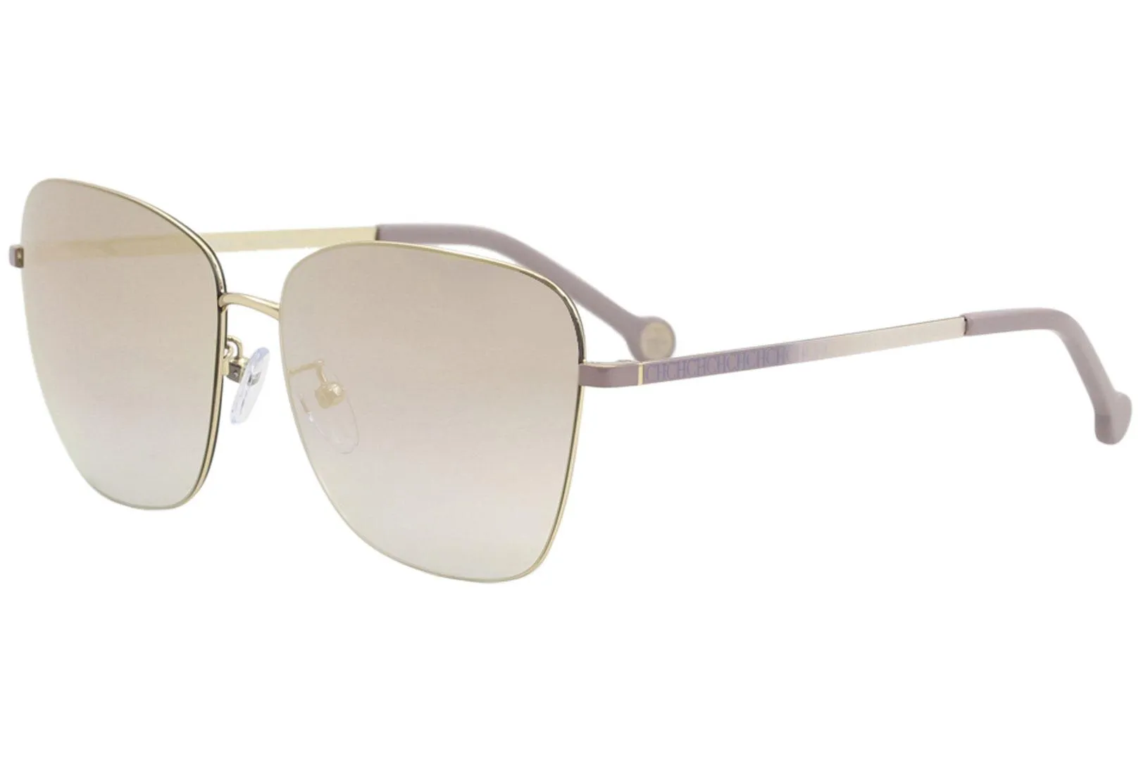 CH Carolina Herrera SHE103 SHE/103 300G Gold/Lavender Cat Eye Sunglasses 59mm