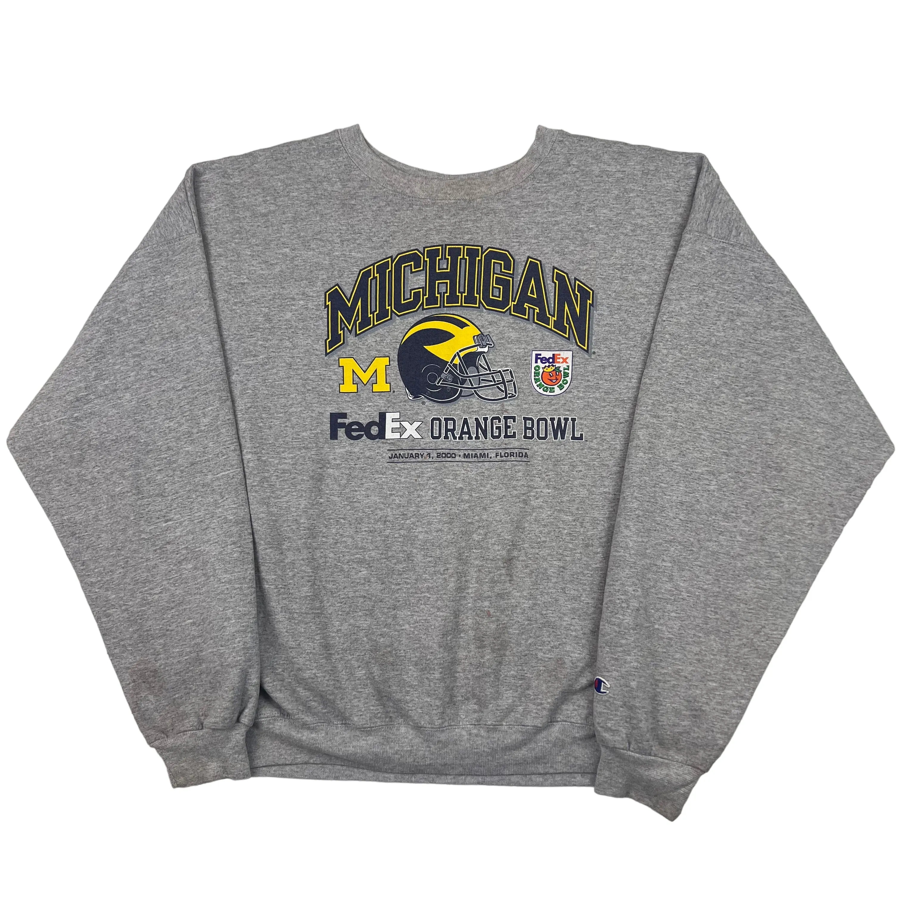 Champion Michigan FedEx Orange Bowl Crewneck Sweatshirt Grey