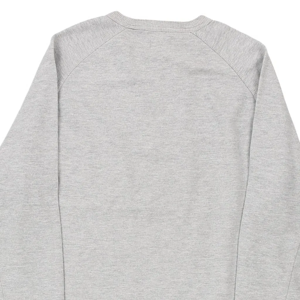 Champion Spellout Sweatshirt - Large Grey Cotton Blend