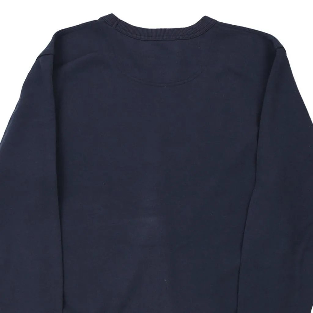 Champion Spellout Sweatshirt - Small Navy Cotton Blend