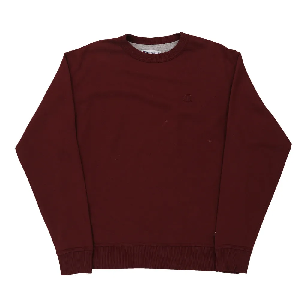 Champion Sweatshirt - Medium Burgundy Cotton Blend