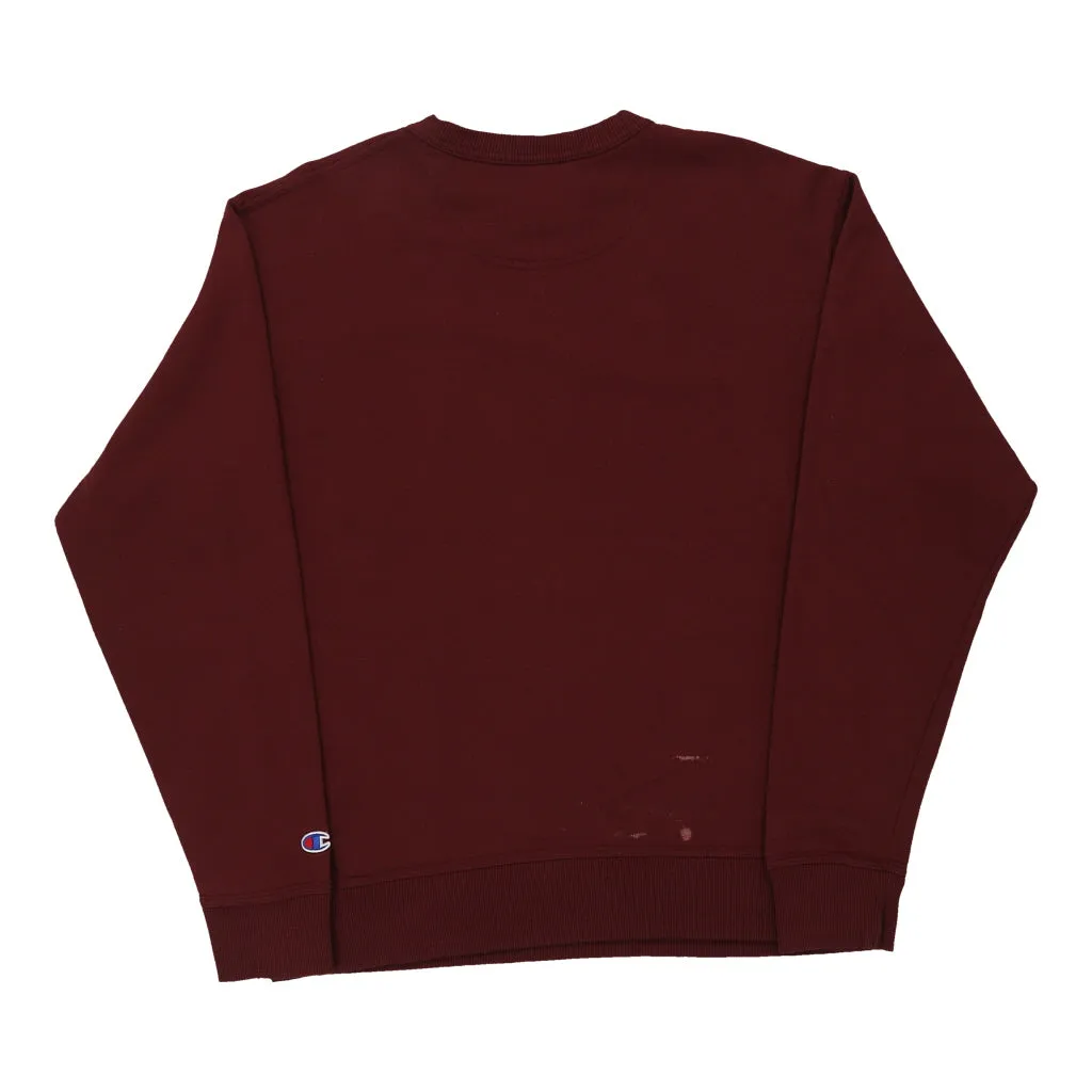 Champion Sweatshirt - Medium Burgundy Cotton Blend