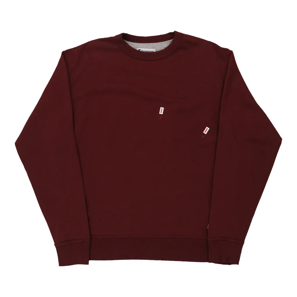 Champion Sweatshirt - Medium Burgundy Cotton Blend