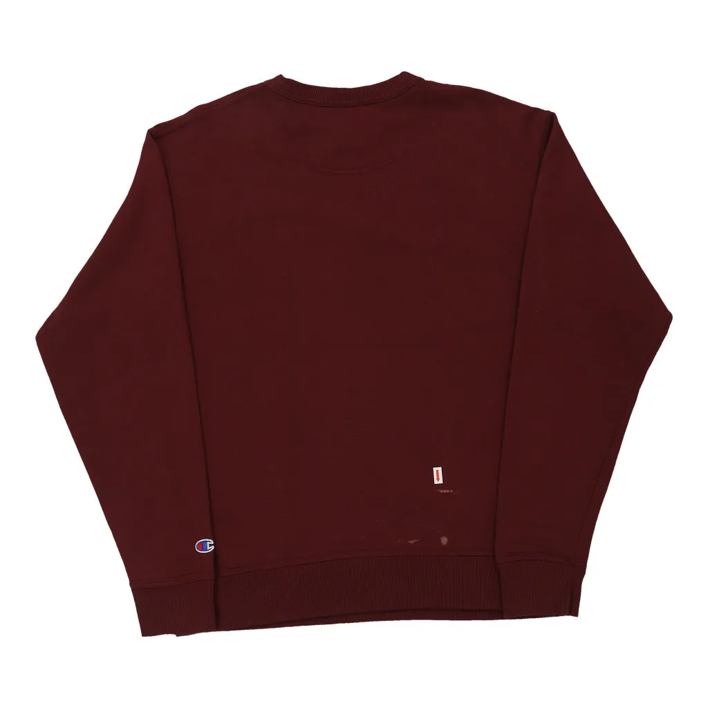 Champion Sweatshirt - Medium Burgundy Cotton Blend